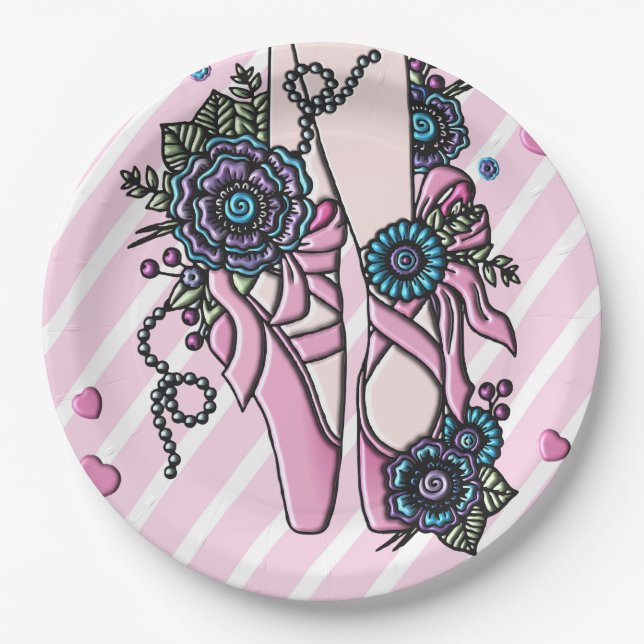 Ballet Shoes Paper Plate (Front)