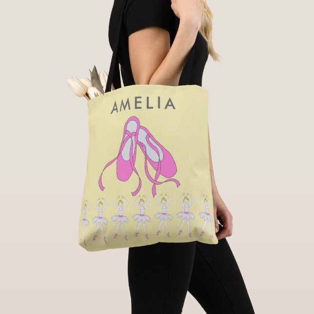Ballet Shoes Personalized Tote Bag (Close Up)