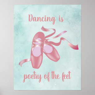 Ballet Shoes Slippers Design Poster