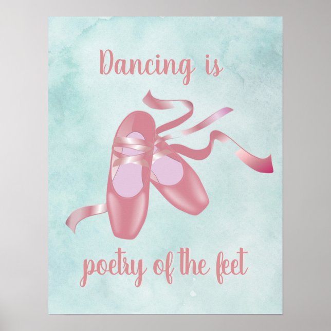 Ballet Shoes Slippers Design Poster (Front)