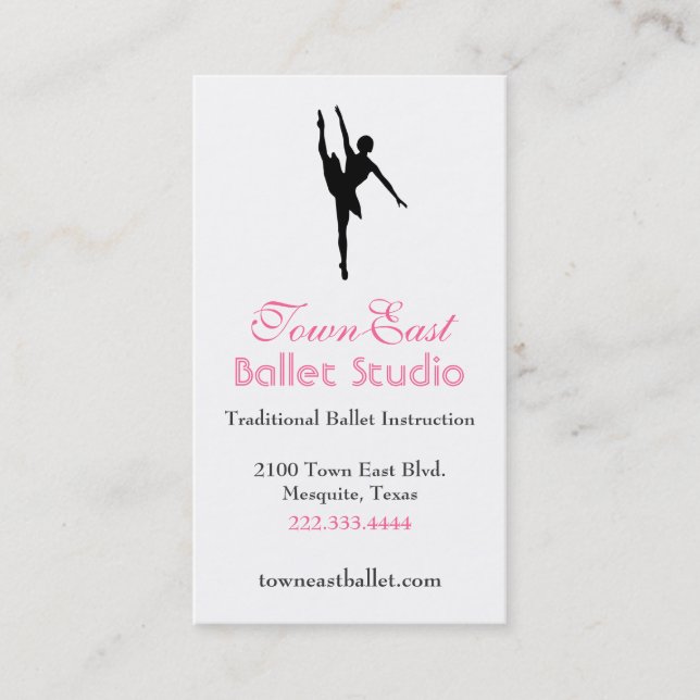Ballet Silhouette Business Card (Front)