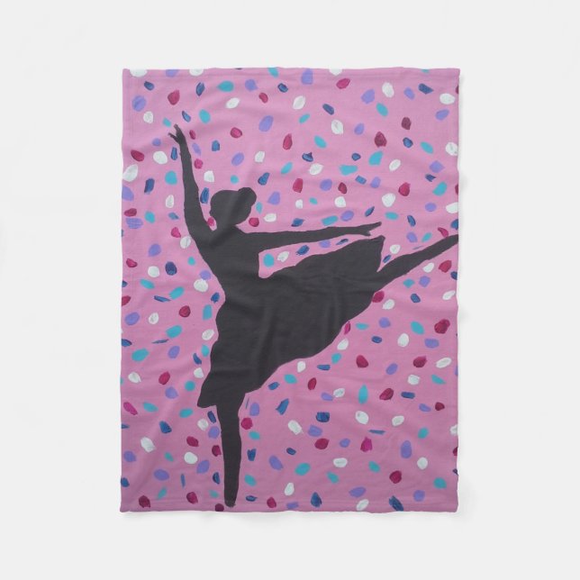Ballet Silhouette  Fleece Blanket (Front)