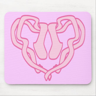 Ballet Slipper Heart Mouse Pad