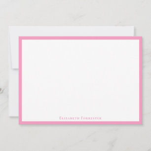 Ballet Slipper Pink Modern Border Flat Note Card