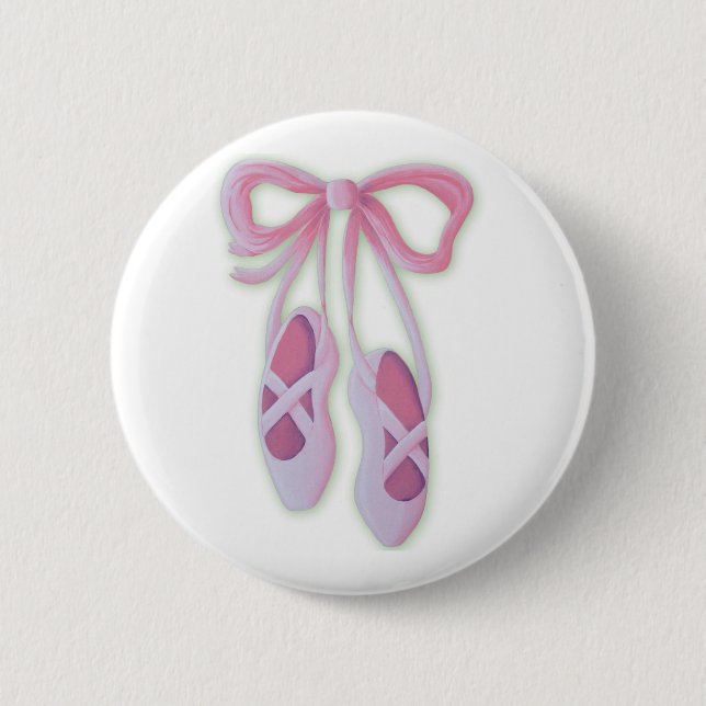 Ballet Slippers 6 Cm Round Badge (Front)