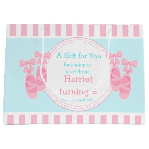 Ballet Slippers Ballerina Birthday Party Large Gift Bag