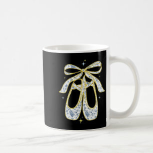 Ballet Slippers Ballerina,vintage Dance Tee,floral Coffee Mug