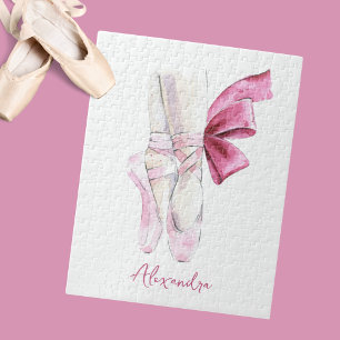 Ballet Slippers Custom Name or Text Jigsaw Puzzle
