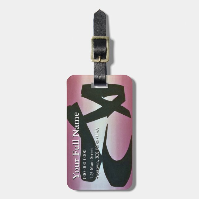 Ballet Slippers Customisable Luggage Tag (Front Vertical)