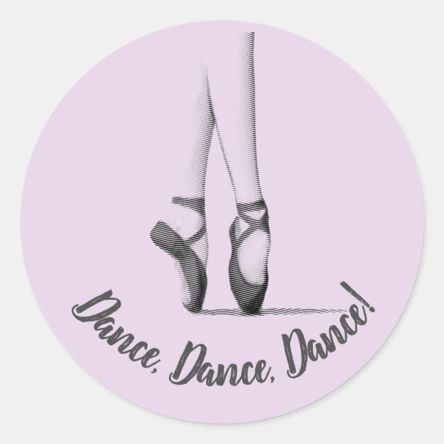 Ballet Slippers - Dance Theme - Customised Lilac Classic Round Sticker (Front)