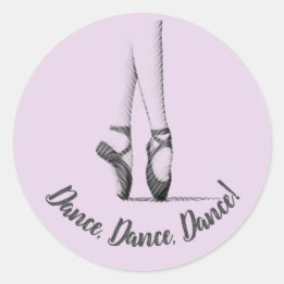 Ballet Slippers - Dance Theme - Customised Lilac Classic Round Sticker