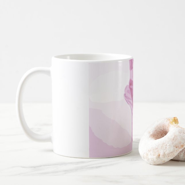 Ballet Slippers Dancer Ballerina Dance Shoes Pink  Coffee Mug (With Donut)