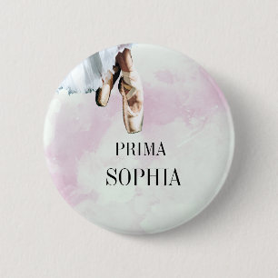 Ballet Slippers Pointe Personal Pink 6 Cm Round Badge
