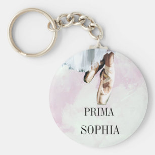 Ballet Slippers Pointe Personal Pink Key Ring