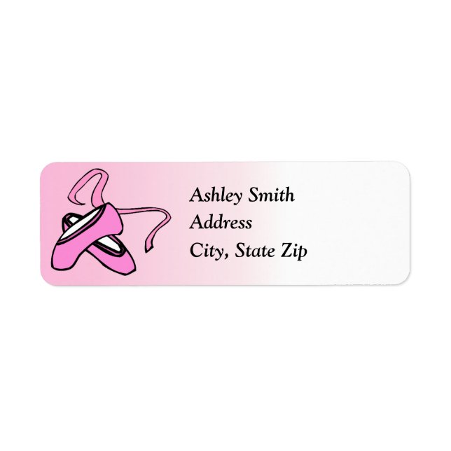 Ballet Slippers Return Address Labels (Front)