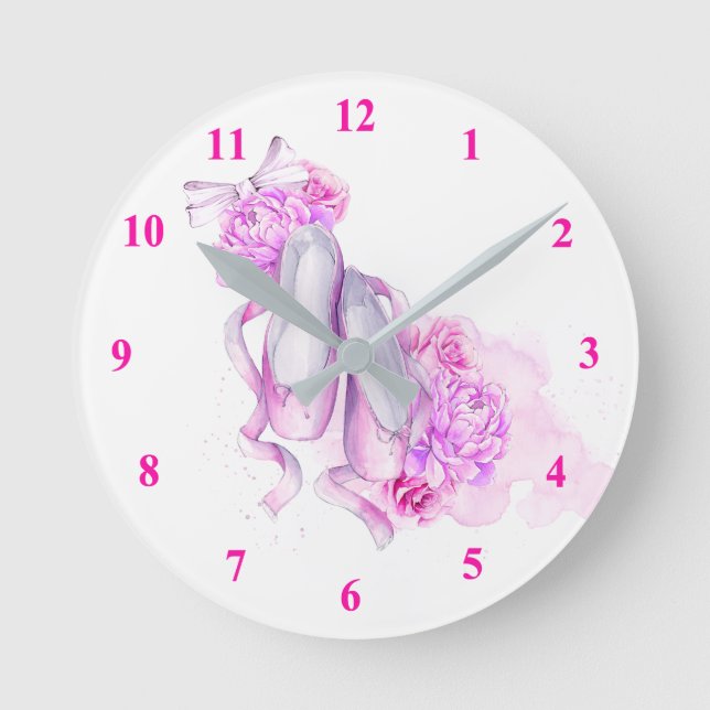 Ballet Slippers Round Clock (Front)