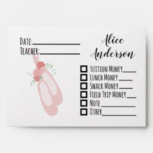 Ballet Slippers School Envelope