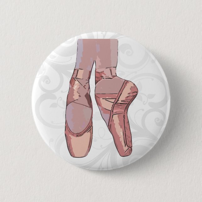 Ballet Slippers Toe Shoes 6 Cm Round Badge (Front)