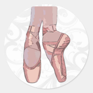 Ballet Slippers Toe Shoes Classic Round Sticker