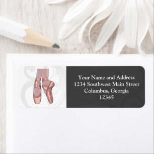 Ballet Slippers Toe Shoes Return Address Label
