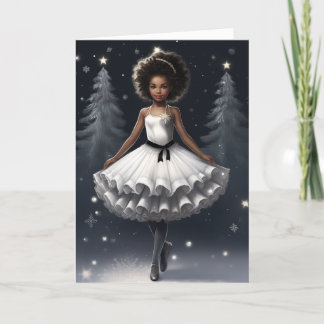 Ballet Snow Queen Snowflake Ballerina Christmas Holiday Card