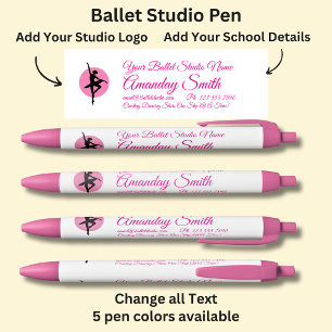 Ballet Studio School - Add your own details & Logo Black Ink Pen