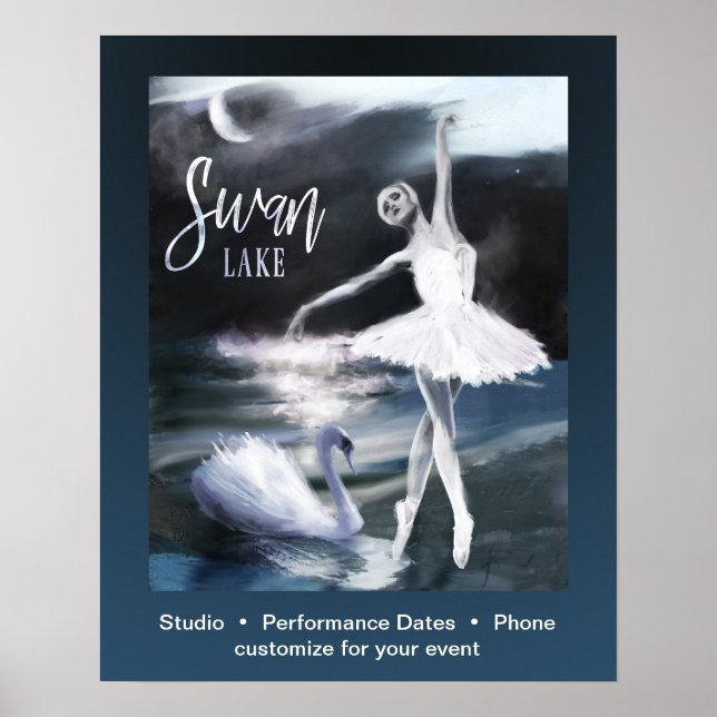 Ballet Swan Lake Dance Custom Performance Poster (Front)