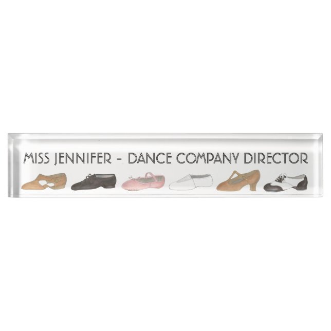 Ballet Tap Jazz Acro Dance Shoes Studio Owner Nameplate (Front)