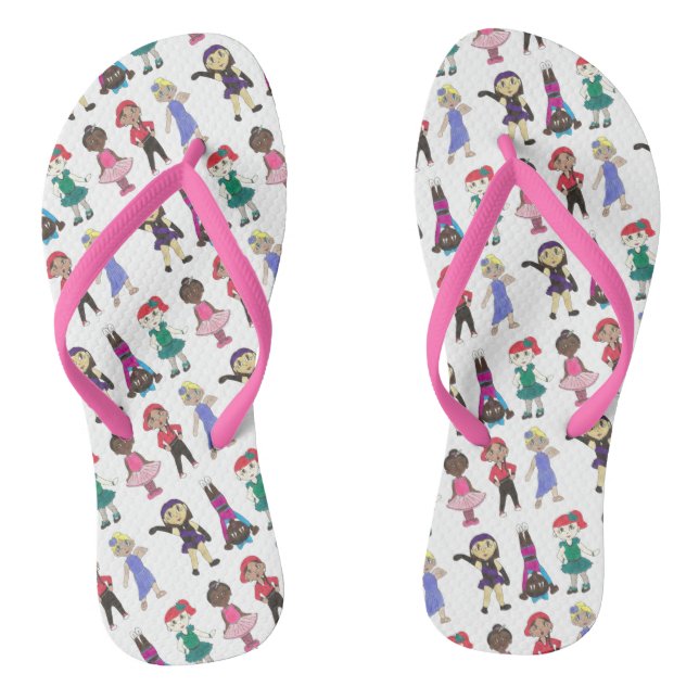 Ballet Tap Jazz Lyrical Acro Dancer Girls Dance Thongs (Footbed)