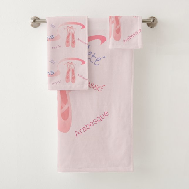 Ballet Terms Bath Towel Set (Insitu)