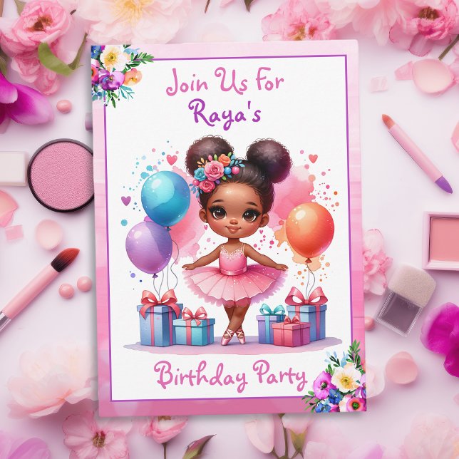 Ballet Themed Girl's Birthday Party Invitation (Creator Uploaded)