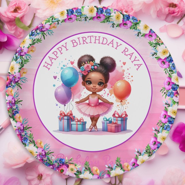 Ballet Themed Girl's Birthday Party Paper Plate (Creator Uploaded)