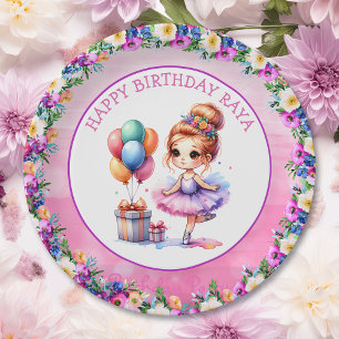 Ballet Themed Girl's Birthday Party Paper Plate
