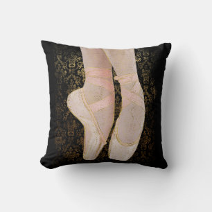 Ballet Toe Shoes - Black Pink Gold Cushion