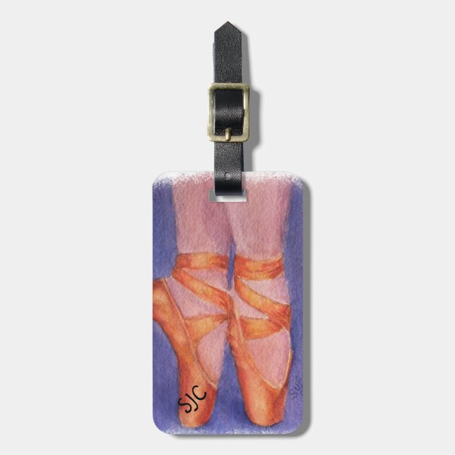 BALLET TOE SHOES PERSONALIZED LUGGAGE TAG (Front Vertical)