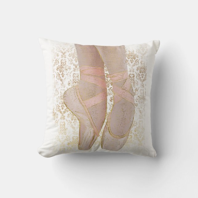 Ballet Toe Shoes - Pink Gold White Cushion (Front)