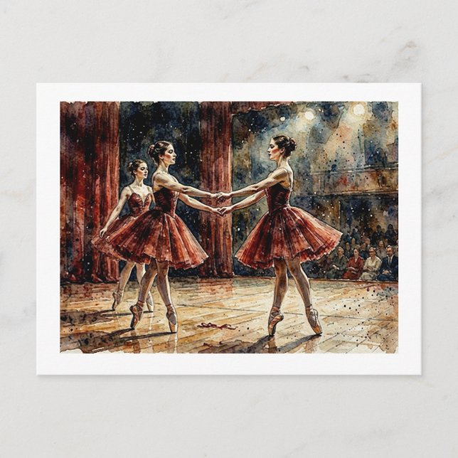 Ballet Trio Performance,  Postcard (Front)
