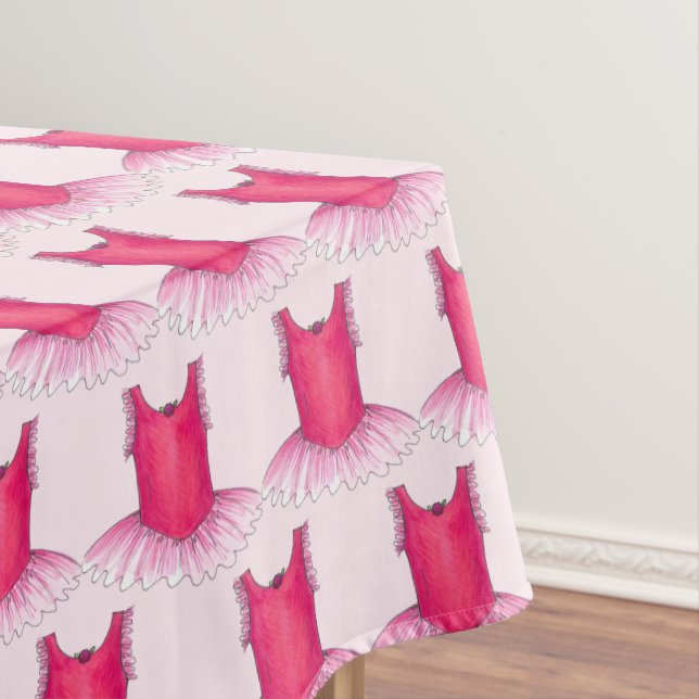 Ballet Tutu Ballerina Dance Costume Pretty Pink Tablecloth (In Situ)