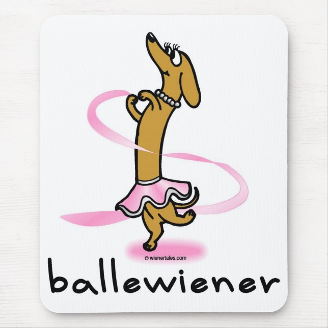 Ballet Wiener Dog Mousepad (Front)