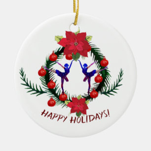Ballet Winter Holidays Art Ceramic Ornament
