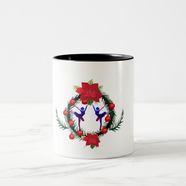 Ballet Winter Holidays Art Two-Tone Coffee Mug (Center)