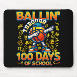 Ballin Through 100 Days Of School 100th Smarter Ba Mouse Pad