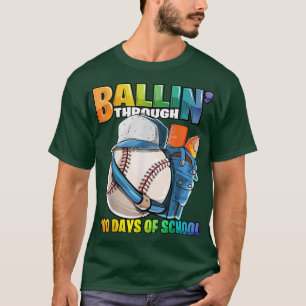 Ballin' Through 100 Days of School Baseball Kinder T-Shirt