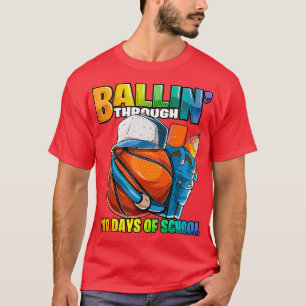 Ballin Through 100 Days of School Basketball Kinde T-Shirt
