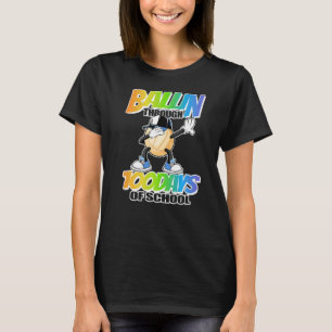 Ballin' through 100 Days of School Dabbing Volleyb T-Shirt