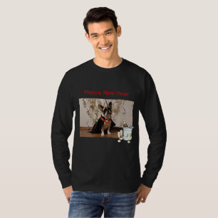 Ballon französische Bulldoggen Happy New Year T-Shirt