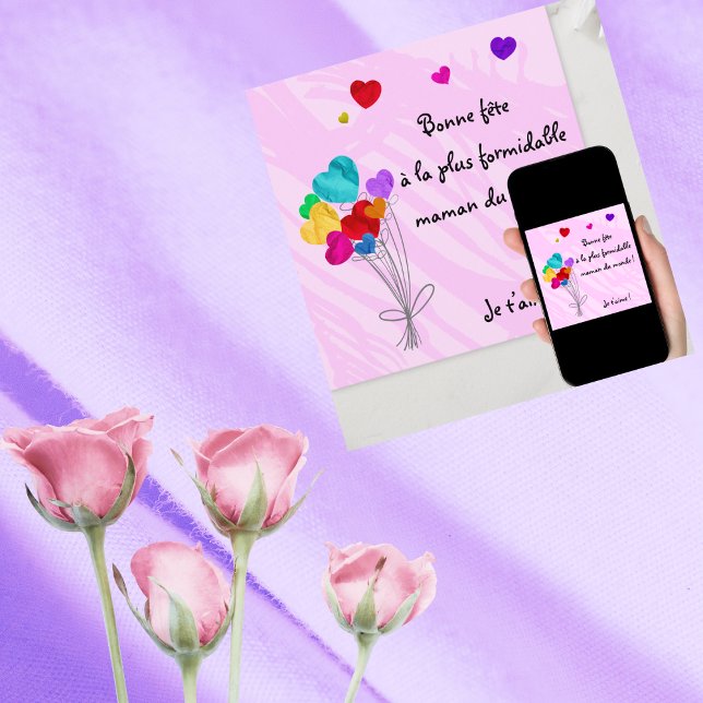 Ballons coeur papier - Happy Mummy Day Card (Creator Uploaded)