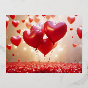 Ballons Love Tender Romantic Beautiful Gift Foil Holiday Postcard