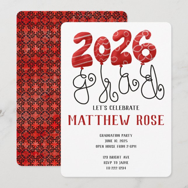 Balloon 2026 Grad Invitation (Front/Back)