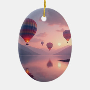 Balloon Adventure Dreams Ceramic Ornament